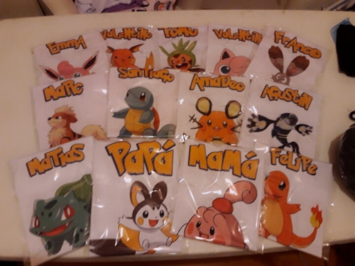 Remera Niños/as Pokemon Y Otros Personalizada Con Nombre!
