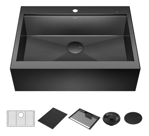 Delta Faucet Remache 30 Pulgadas De Acero Inoxidable Negro R