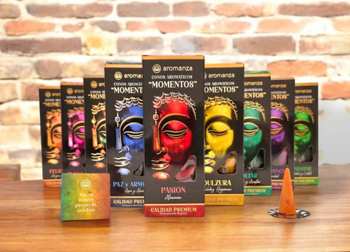 Sahumerios En Cono Momentos X 1 Unidad + Portacono Fragancia 7 Poderes - Protección