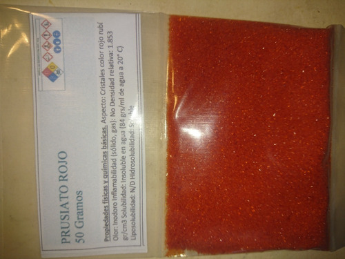 Prusiato Rojo Ferricianuro Potasico 50 Gramos Sellados Joyas