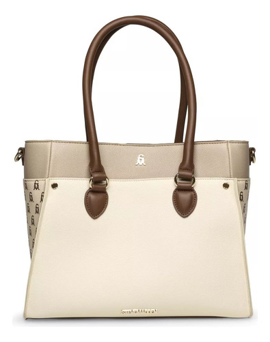 Bolsa Satchel Bmarios Color Bone/mult Steve Madden Acabado de los herrajes Oro Correa de hombro Caqui Diseño de la tela Lisa