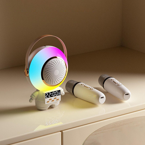 . Máquina De Karaokê Com Microfones E Luzes 2 Microfones