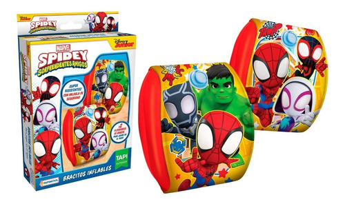 Bracitos Inflables Flotadores Spiderman Spidey - Tapimovil Color Rojo