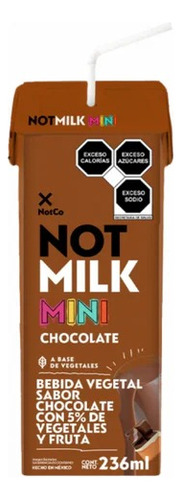 Leche Bebida Vegetal Sabor Chocolate Mini Notco 236 Ml