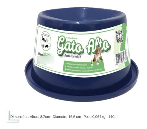 Imagem 5 de 6 de Kit 10und Pote Para Ração E Água Gato Postura Correta 140ml