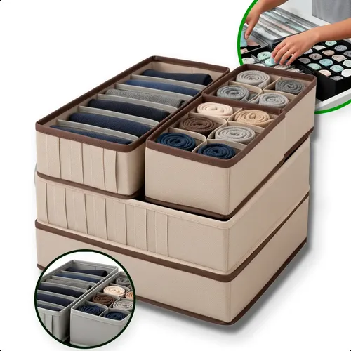 KIT 4 ORGANIZADORES DOBRÁVEL DIVISÓRIA COLMEIA GAVETA ROUPA