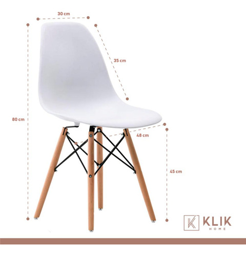 Comedor Mesa De 120x80 Rectangular Blanca + 6 Sillas Eames -