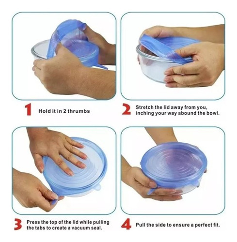 Tapas De Silicon Antiderrame Reusable 6 Piezas