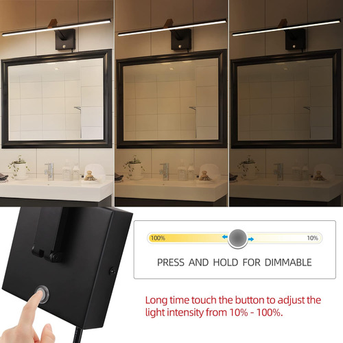 Lámpara Led Regulable Para Espejo De Baño, Lámpara De Tocado