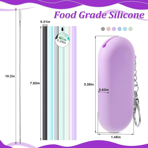 Popote Plegable Reutilizable Con Funda Portátil Ecológico