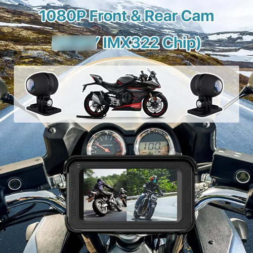 Cámara Dvr Para Motocicleta Con Carplay Inalámbrico Android