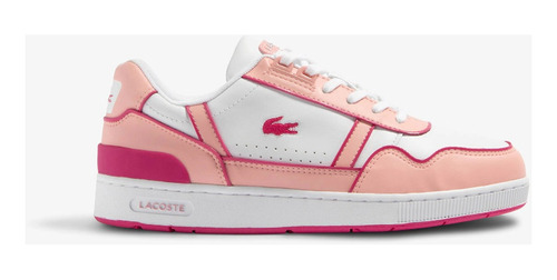 Tenis Lacoste T-clip Deluxe En Piel Premium Rosa Para Mujer