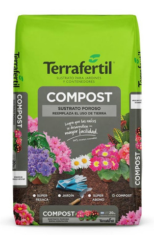 Compost Orgánico P/ Canteros Y Macetas Terrafertil 50 Litros