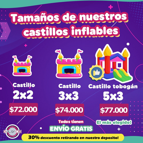 Alquiler Castillo Inflable Tobogan Juegos Envio Gratis Caba