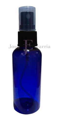 Imagen 6 de 6 de Botella De Plástico 60 Ml Color Azul C/atomizador Negro
