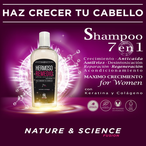 Imagen 2 de 10 de Duo Shampoo Anticaida Crecimiento Reparador Cabello 7 En 1