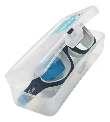 Gafas de natación ajustables Nabaiji Easydow para adultos, talla S, color blanco, azul claro y azul oscuro