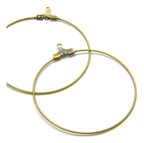 20 big Laton Bañado Bronce Antiguo Redonda 40 mm Open Hoop