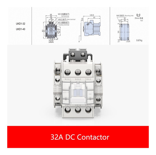 Contator Magnético Dc 48v 24v 32a 40a 3p Contator Modular