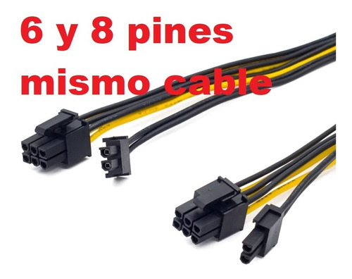 Cable Adaptador Pci-e De 6 Pines A Doble 6 Y 8 Pines Grafica