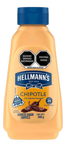 Salsa De Mayonesa Hellmann's Chiplote De Origen Natural 340g