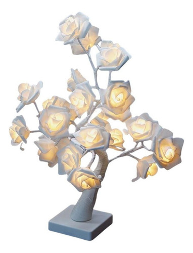 Lámpara De Mesa De Luz De Árbol De Flor De Rosa Led