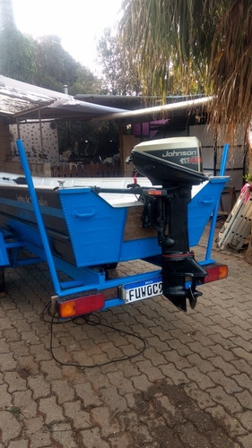 Barco Alumínio 6 Mts Motor 14hp E Carreta Rodoviária