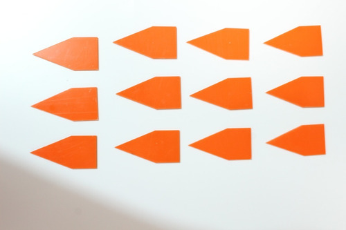 10 Punteros Criminalística 4x8cm Naranja Y Amarillo