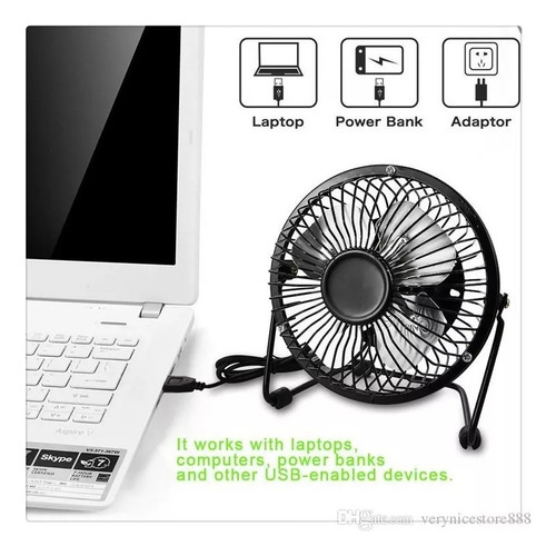 Mini Ventilador Personal Usb De Metal Pc Escritorio Laptop
