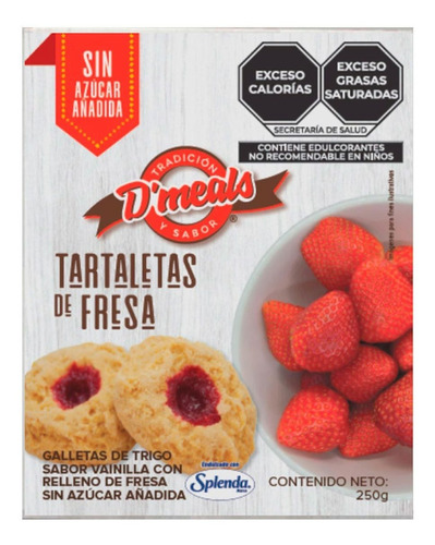Galletas D'meals Tartaletas De Fresa Sin Azúcar 250g