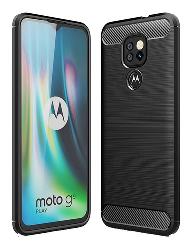 Funda Fibra Carbono Y Vidrio Templado Para Motorola G9 Play