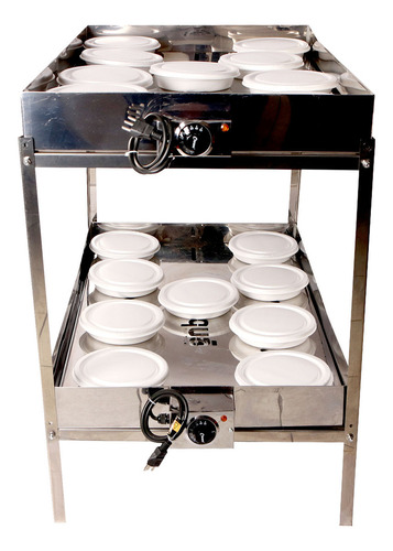 Marmiteiro Em Aço Inox 36 Marmitas 2 Bandejas- 110v Ou 220v 127v