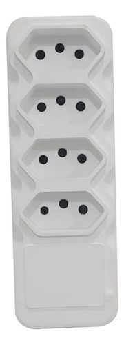 Tomada Em Barra Quadrupla 2p-t 10a 4 Pinos Branca 