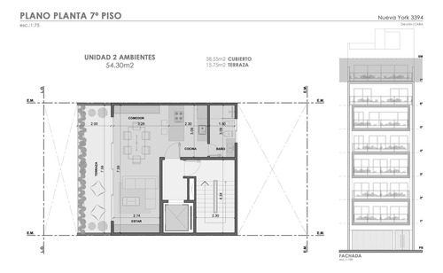 Departamento 3 Ambientes. | Nueva York 3394