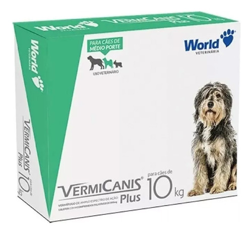 Vermicanis Plus 800mg C/4 Tratamento Vermífugo 10kg - World