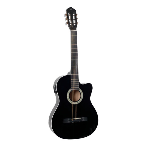 Violão eletroacústica Giannini Start SF-14 CEQ para destros preta verniz brilhante
