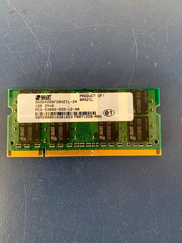 Memória Smart 1 Gb 2rx8 Pc2-5300s-555-12-a0