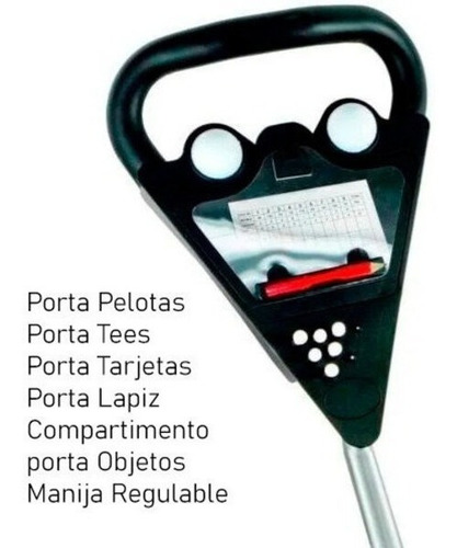 Imagen 4 de 6 de Rieragolf Carro Manual Golf 3 Ruedas Powerbilt C/portaparagu