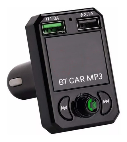Imagen 1 de 7 de Manos Libres Bluetooth Y Transmisor Radio Fm 2 Puertos Carga Rapida Usb 3.1a Entrada Para Memoria Sd Para Auto