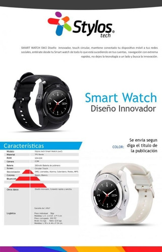 Reloj Smartwatch Sw2 Stylos Stasmx2 De 1.1' Touch Android