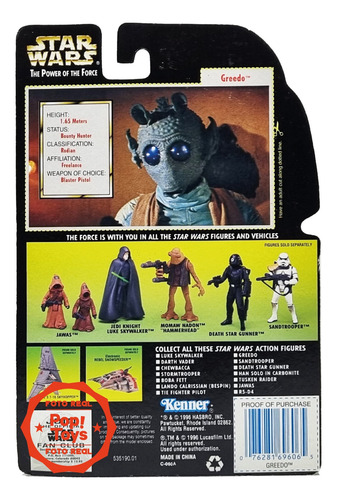 Kenner - Star Wars - Potf - Green Card - Greedo