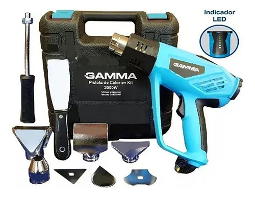 Pistola De Calor Gamma Aire Caliente 2000w 12 Niveles Temperatura + 8 Accesorios + Maletin 2 Años