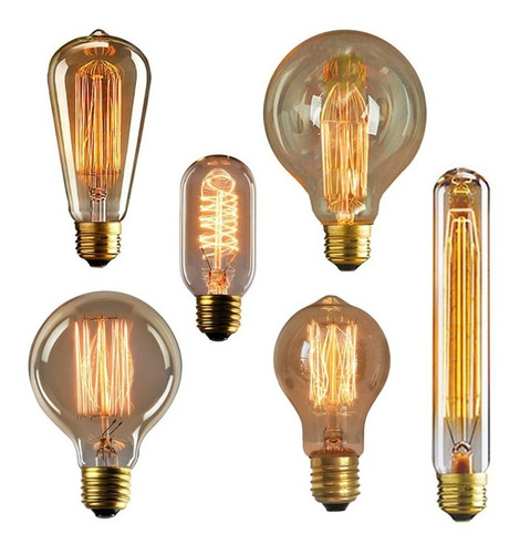 Imagem 1 de 8 de 3x Lâmpada Vintage Retrô - Thomas Edison - Filamento Carbono