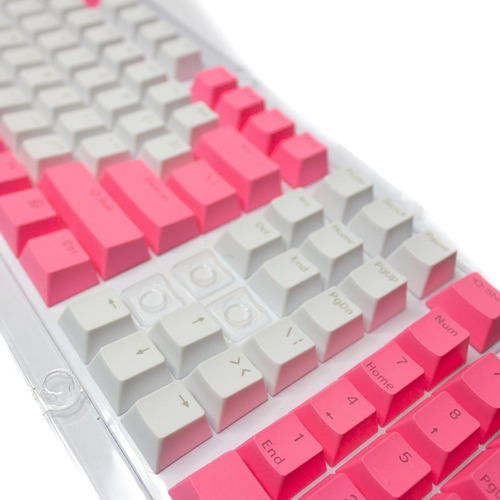 Keycaps Set Color Fucsia + Blanco