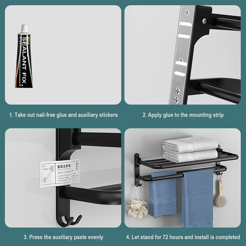 Toallero T Towel Rack Space De Aluminio Para Baño Y Baño Rac
