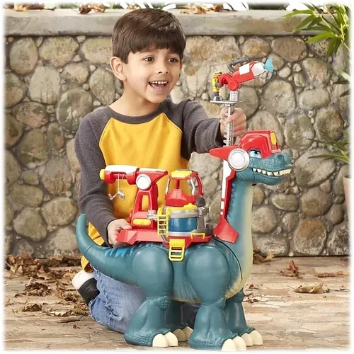 Dinosaurio Bombero Y Nena De Los Dibujos Animados Original