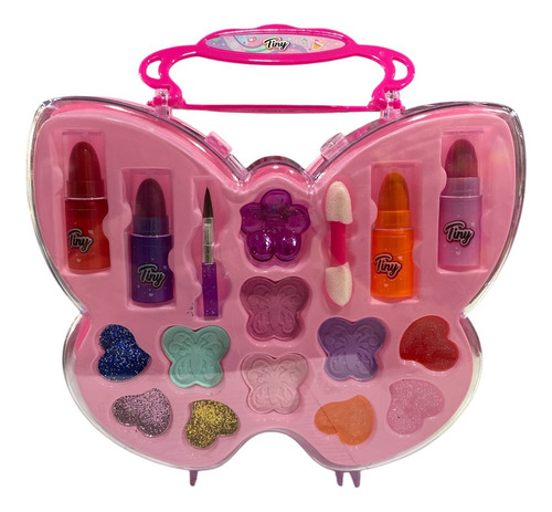 Set De Maquillaje Mariposa Carterita En Caja Con Sombras, Labiales Y Brillos Tiny