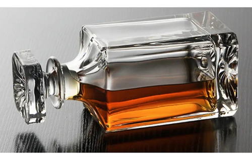 Garrafa Decanter Whisky Vidro Licor 768ml 6 Copos Luxo