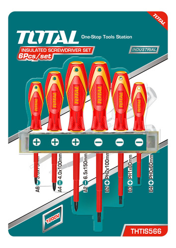 Set Destornilladores Electricos 6 Piezas Total Thtis566