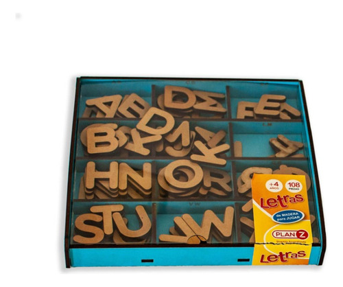 Letras Abecedario De Madera + Caja 108 Piezas